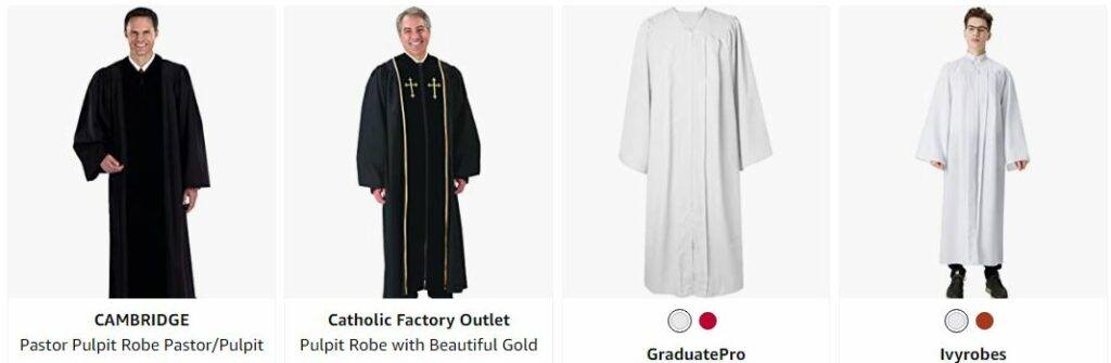  GraduatePro Clergy Robe Black Puplit Robe Pastor with